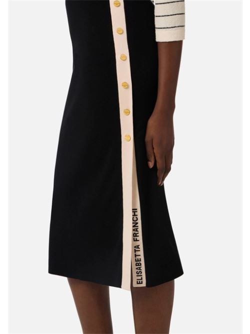 Gonna in maglia con bande in viscosa lucida ELISABETTA FRANCHI | GK27S61E2.685